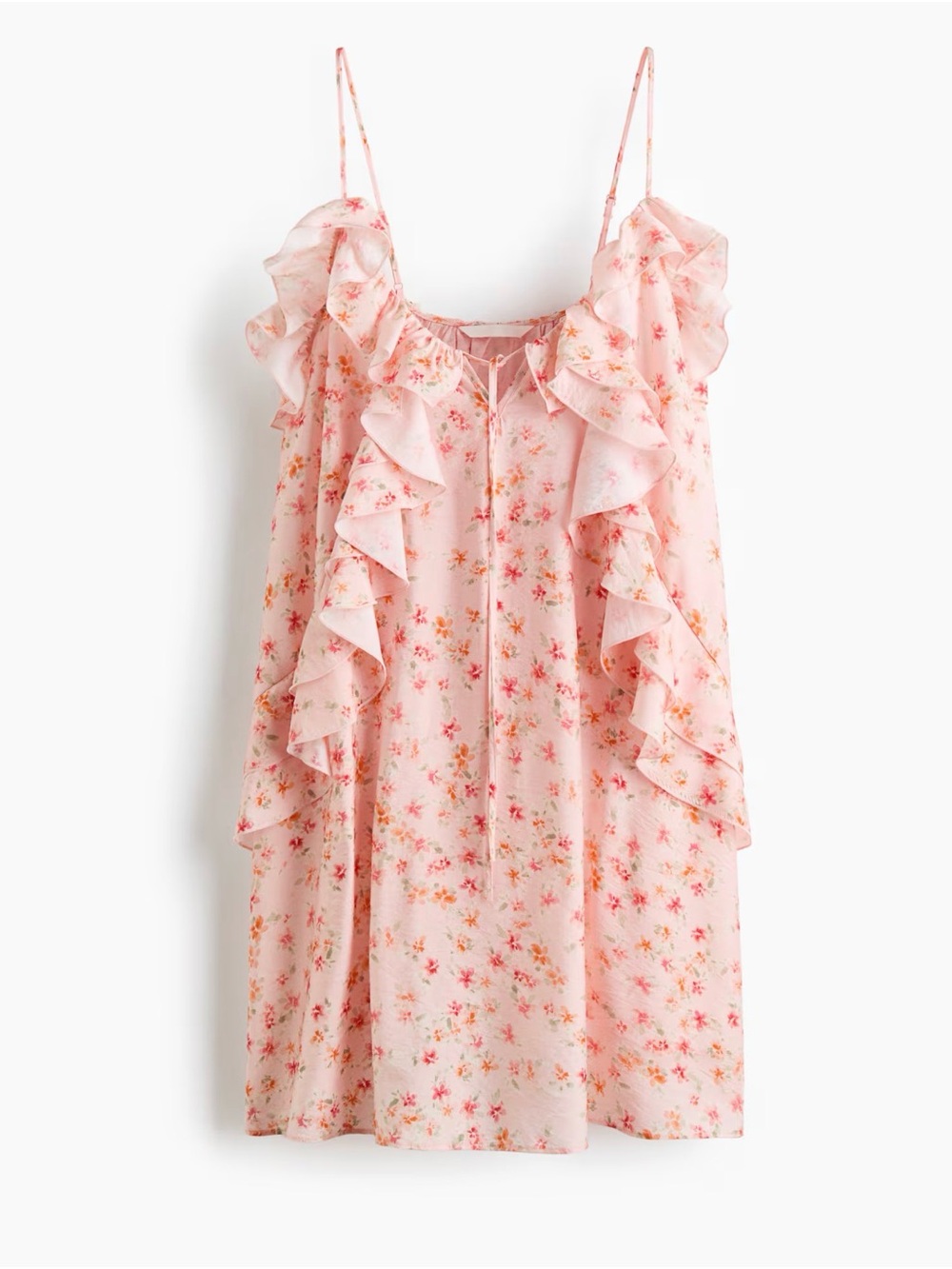 Flounce-Trimmed Strappy Dress